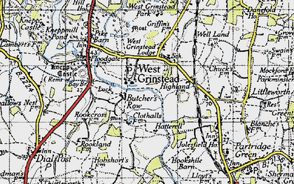 Old map of West Grinstead in 1940