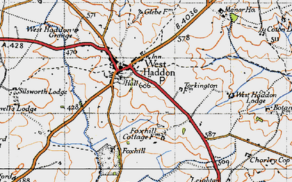 Old map of West Haddon in 1946