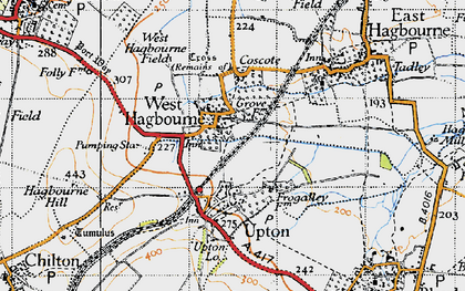 Old map of West Hagbourne in 1947