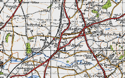 Old map of West Hagley in 1947
