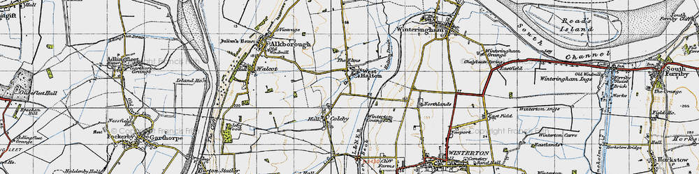 Old map of West Halton in 1947