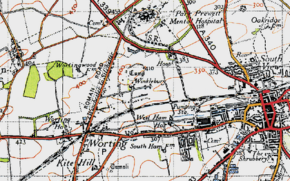 Old map of West Ham in 1945