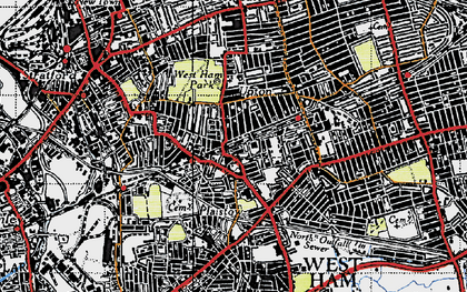Old map of West Ham in 1946