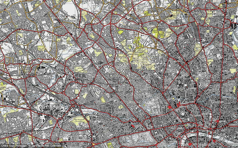 Old Map of West Hampstead, 1945 in 1945