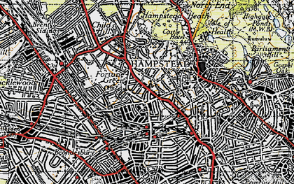 Old map of West Hampstead in 1945