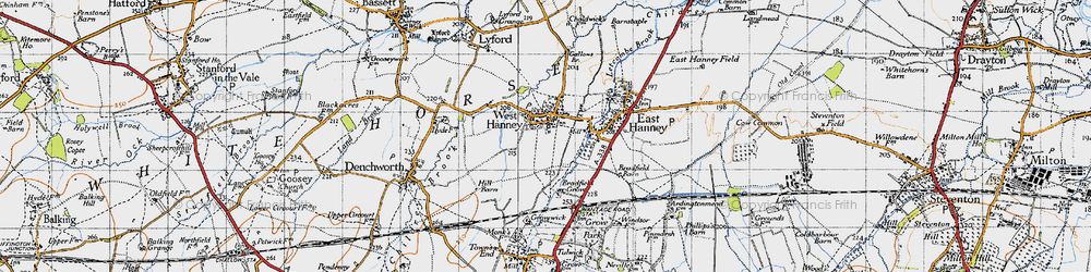 Old map of West Hanney in 1947