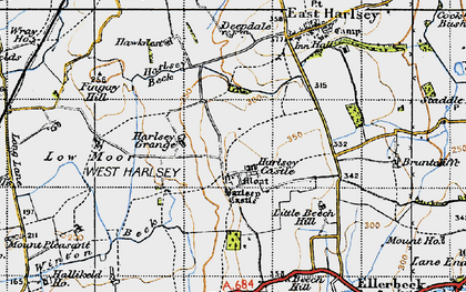 Old map of West Harlsey in 1947