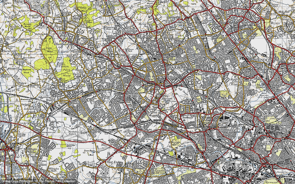Old Map of West Harrow, 1945 in 1945