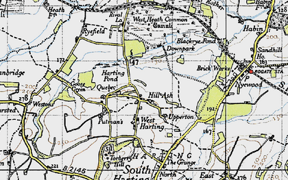 Old map of West Harting in 1945