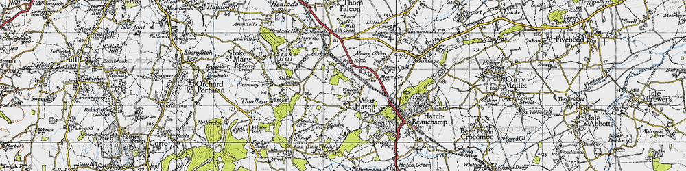 Old map of West Hatch in 1946
