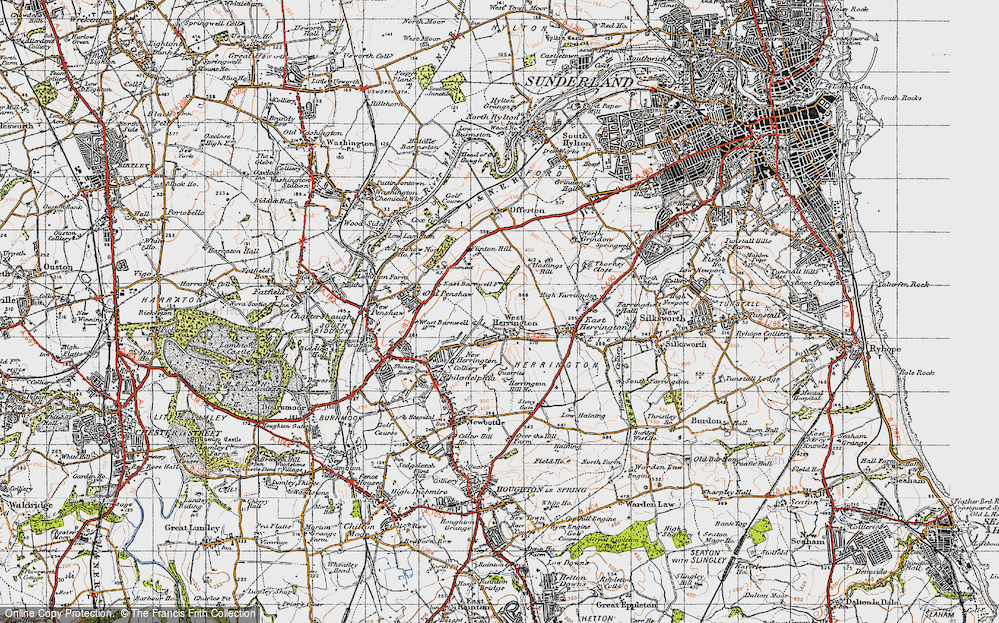 Old Map of West Herrington, 1947 in 1947