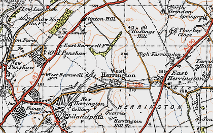 Old map of West Herrington in 1947
