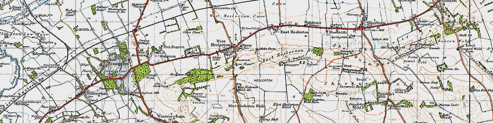 Old map of West Heslerton in 1947