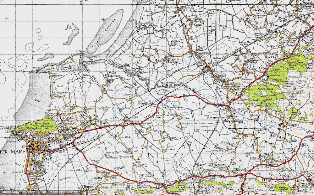 Old Map of West Hewish, 1946 in 1946