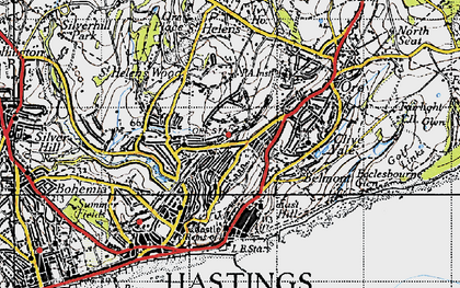 Old map of West Hill in 1940