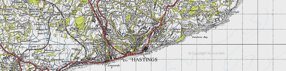 Old map of West Hill in 1940