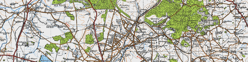 Old map of West Hill in 1946