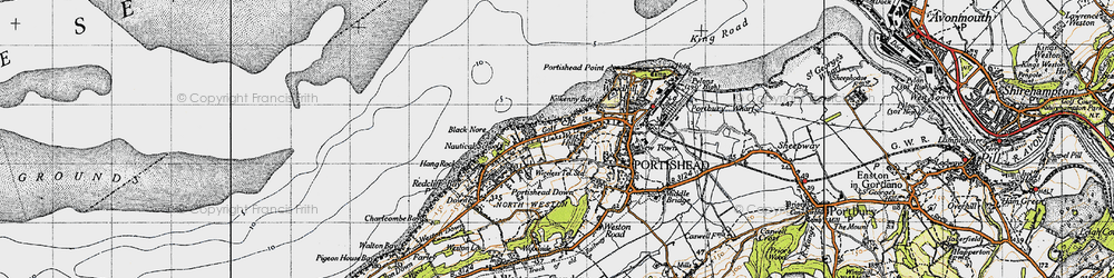 Old map of West Hill in 1946