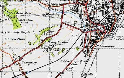 Old map of West Hill in 1947