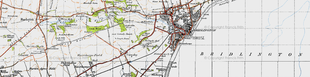 Old map of West Hill in 1947