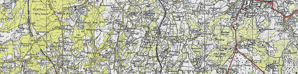 Old map of West Hoathly in 1940