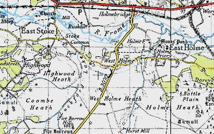 Old map of West Holme in 1946