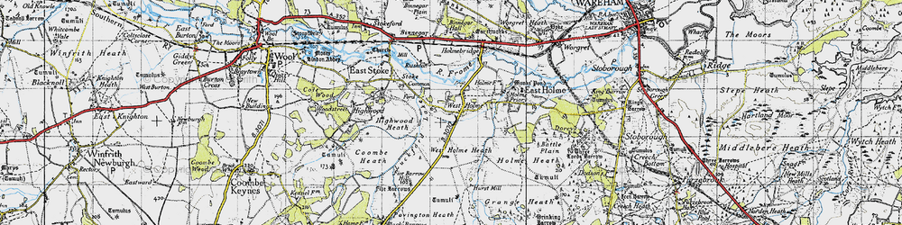 Old map of West Holme in 1946