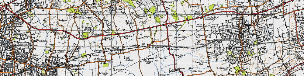 Old map of Tillingham Hall in 1946