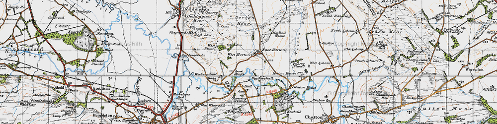 Old map of West Horton in 1947