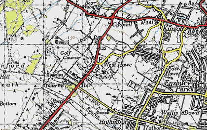 Old map of West Howe in 1940