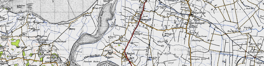 Old map of West Huntspill in 1946