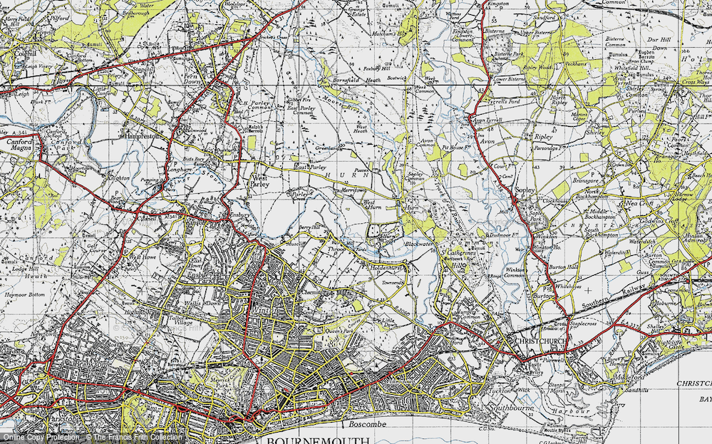 Old Map of West Hurn, 1940 in 1940