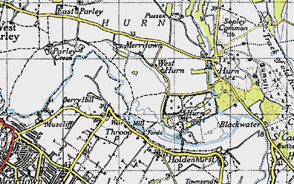 Old map of West Hurn in 1940