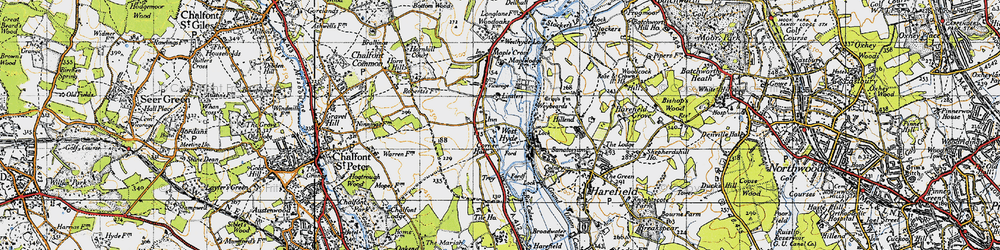 Old map of West Hyde in 1945