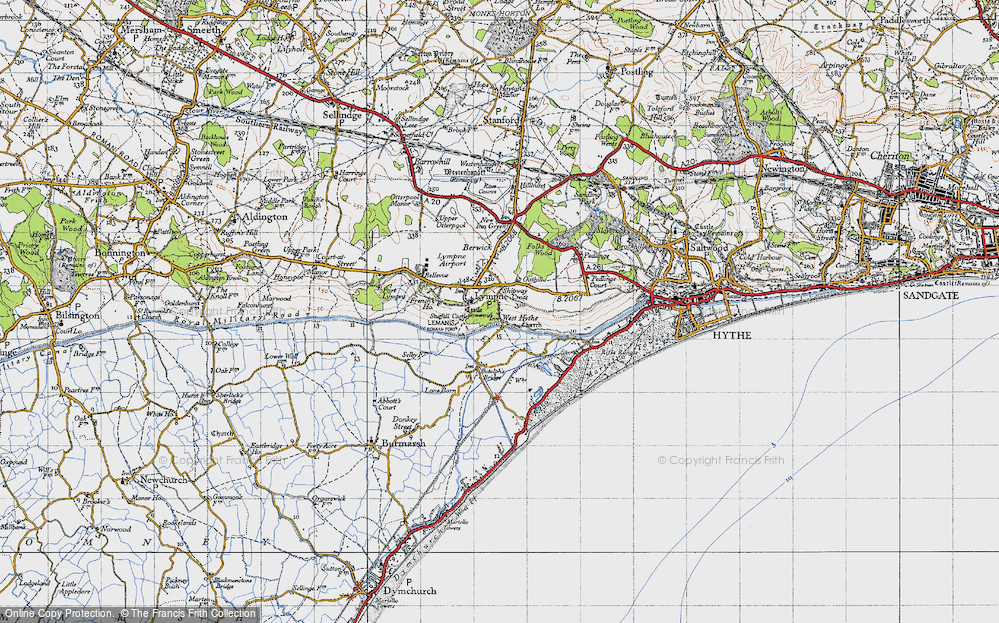 Old Map of West Hythe, 1947 in 1947
