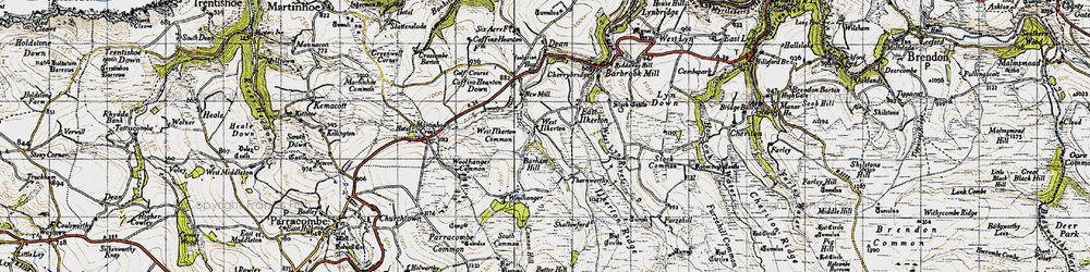 Old map of Barham Hill in 1946