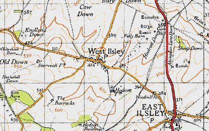 Old map of West Ilsley in 1947