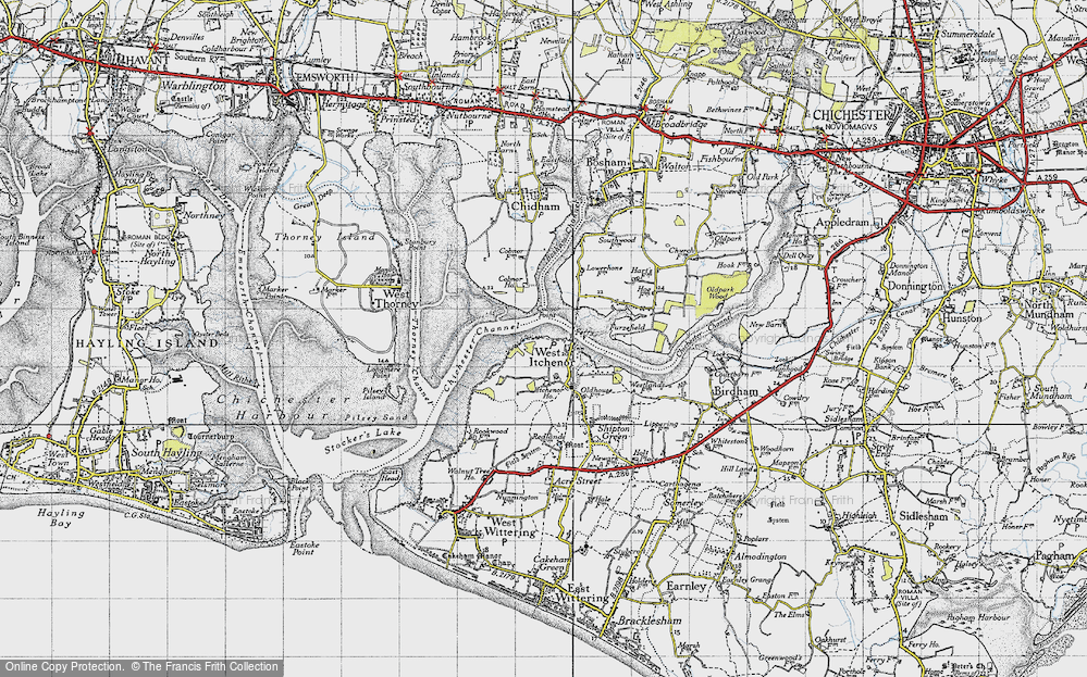 Old Map of West Itchenor, 1945 in 1945