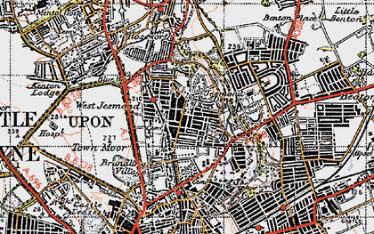 Old map of West Jesmond in 1947