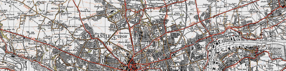 Old map of West Jesmond in 1947