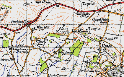 Old map of West Knoyle in 1945