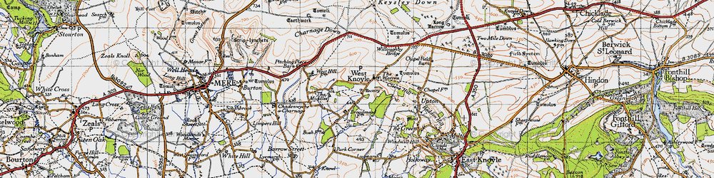 Old map of West Knoyle in 1945
