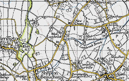 Old map of West Lambrook in 1945