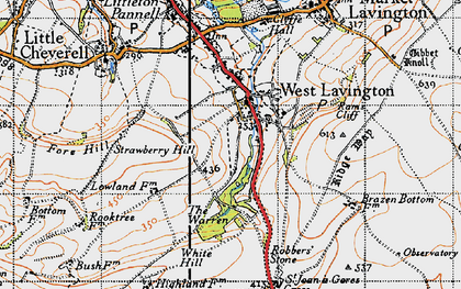 Old map of White Hill in 1940