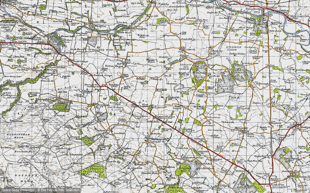 Old Map of Historic Map covering Brantcas in 1947