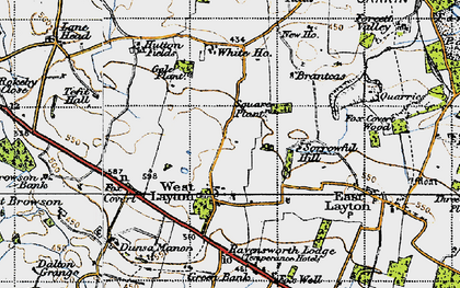 Old map of West Layton in 1947