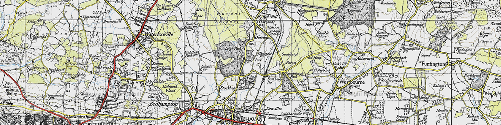 Old map of West Leigh in 1945