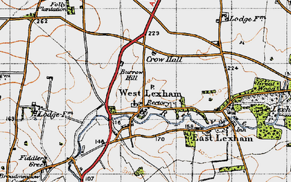 Old map of West Lexham in 1946