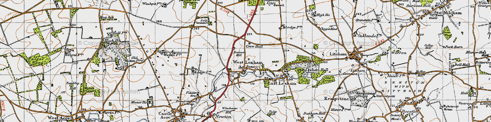 Old map of West Lexham in 1946