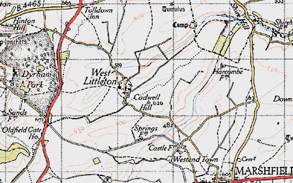 Old map of West Littleton in 1946